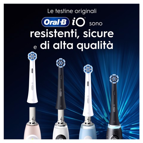 Oral-B Testine di Ricambio iO Gentle Care, testine rotonde originali, setole angolate per una rimozione più profonda della placca, testina più morbida, adatte a gengive sensibili, 3
