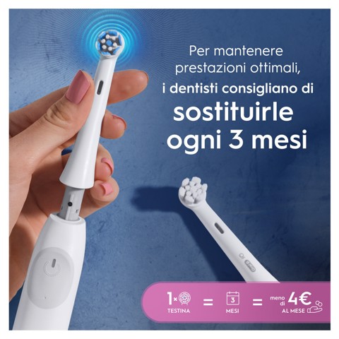 Oral-B Testine di Ricambio iO Gentle Care, testine rotonde originali, setole angolate per una rimozione più profonda della placca, testina più morbida, adatte a gengive sensibili, 3