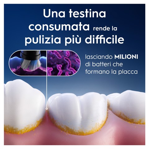 Oral-B Testine di Ricambio iO Gentle Care, testine rotonde originali, setole angolate per una rimozione più profonda della placca, testina più morbida, adatte a gengive sensibili, 3