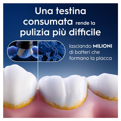 Oral-B Testine di Ricambio iO Series Ultimate Clean, Testine Rotonde Originali, Setole CrissCross per pulizia e rimozione della placca avanzate e in profondità. 3 Testine