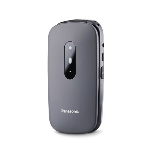 Panasonic KX-TU446EXG - Telefono per anziani a conchiglia, facile da usare, display leggibile, grigio