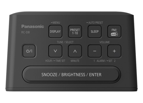 Panasonic Radiosveglia FM/DAB+, Ampio Display, Snooze RC-D8