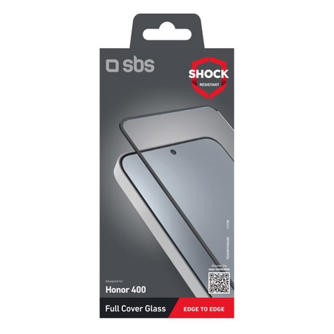 Pellicola protettiva in vetro temperato con bordi in silicone nero per Honor 400