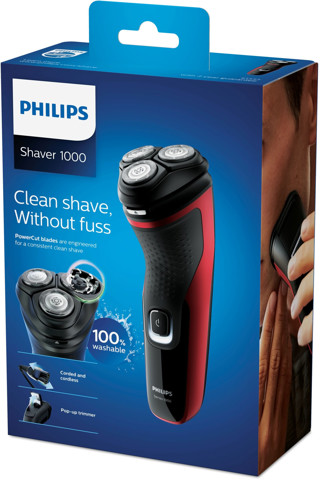 Philips 1000 series Lame PowerCut Rasoio elettrico Dry, Serie 1000