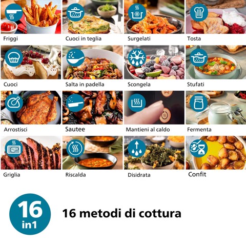 Philips 3000 series NA332/00 Airfryer 6.2 L, Friggitrice ad aria 16 in 1, App ricettario