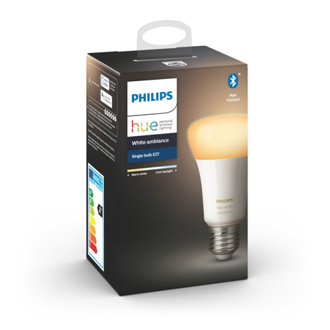Philips Lighting Hue White Ambiance Lampadina LED Singola, con Bluetooth, da Luce Bianca Calda a Fredda, Attacco E27, 8.5 W, 1 Pezzo