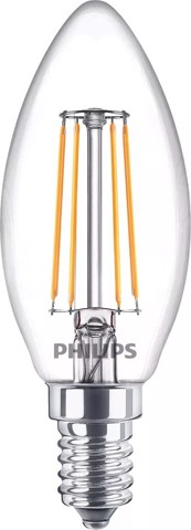 Philips Lampadina candela trasparente a filamento 40 W B35 E14 x4