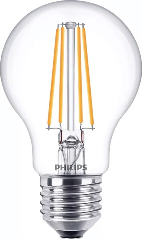 Philips Lampadina trasparente a filamento - 60 W A60 E27