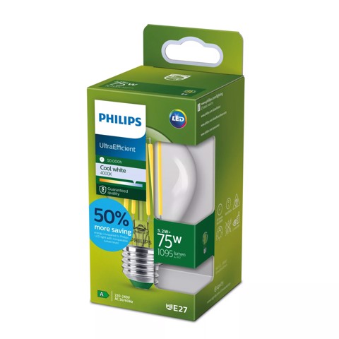Philips Lampadina trasparente a filamento 75 W A60 E27