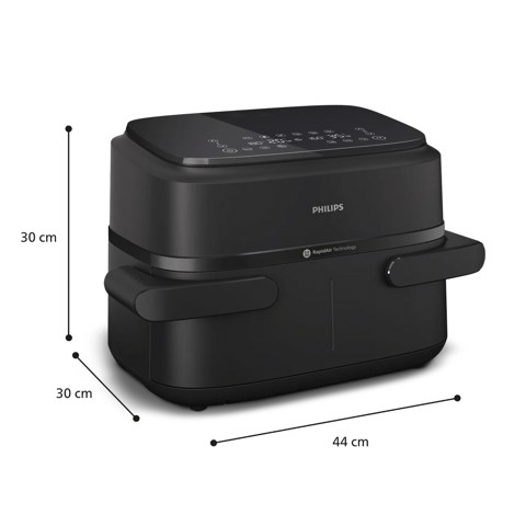 Philips Serie 1000 Airfryer con cestello flexi, Friggitrice ad aria 7.1L, 10 metodi di cottura, App per ricette NA150/00