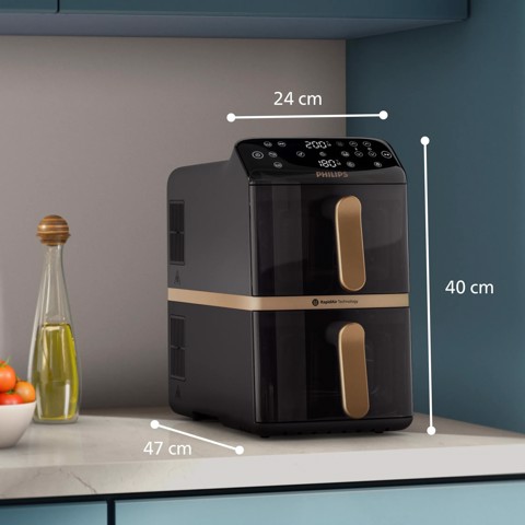 Philips Serie 4000 Airfryer con doppio cestello verticale