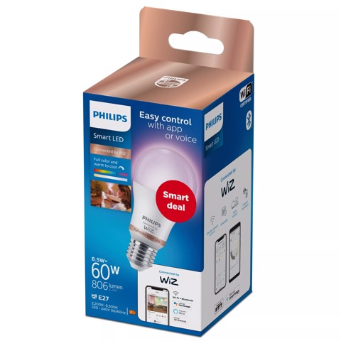 Philips Smart LED Lampadina 8,5 W (Eq.60 W) A60 E27