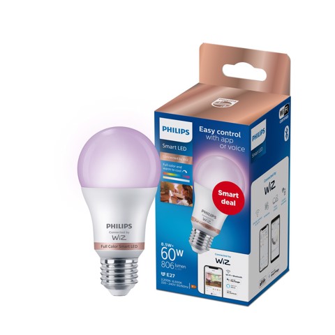 Philips Smart LED Lampadina 8,5 W (Eq.60 W) A60 E27