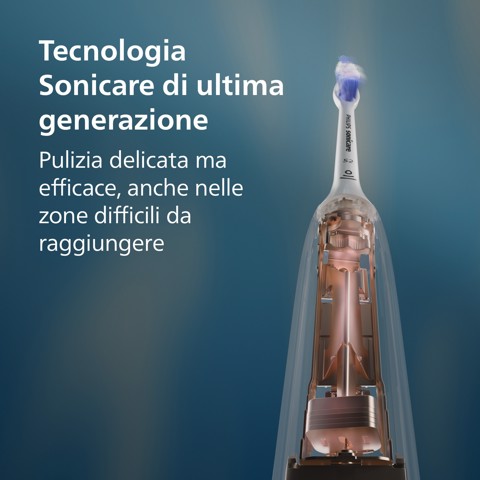 Philips Sonicare serie 5300 Sonicare Spazzolino elettrico sonico con base di ricarica e sensore di pressione colore bianco HX7108/02