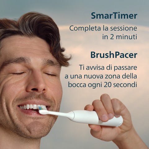 Philips Sonicare serie 5300 Sonicare Spazzolino elettrico sonico con base di ricarica e sensore di pressione colore bianco HX7108/02