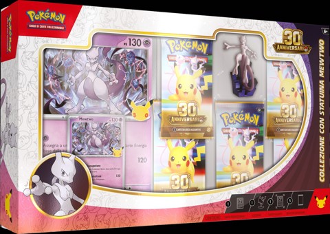 Pokémon 30° Anniversario - Collezione con Statuina Mew & Mewtwo