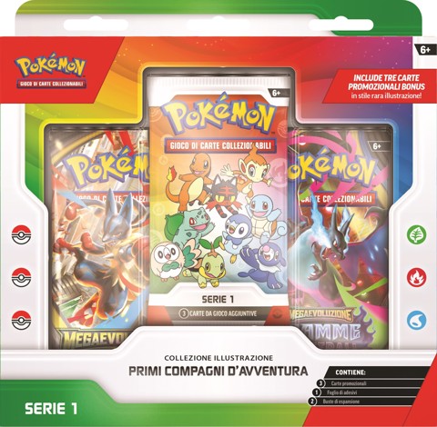Pokémon Collezione Illustrazione Primi Compagni d'Avventura