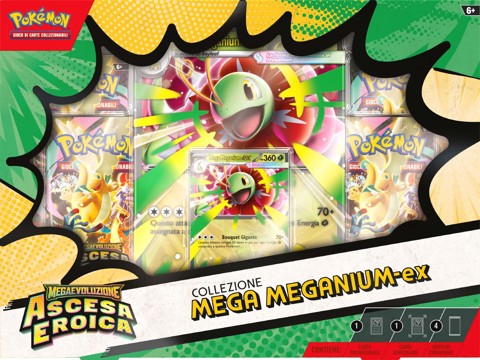 Pokémon Collezione Mega Emboar-EX, Mega Feraligatr-EX e Mega Meganium-EX dell'Espansione Megaevoluzione - Ascesa Eroica
