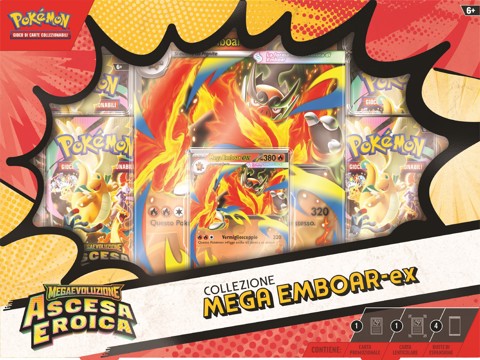 Pokémon Collezione Mega Emboar-EX, Mega Feraligatr-EX e Mega Meganium-EX dell'Espansione Megaevoluzione - Ascesa Eroica