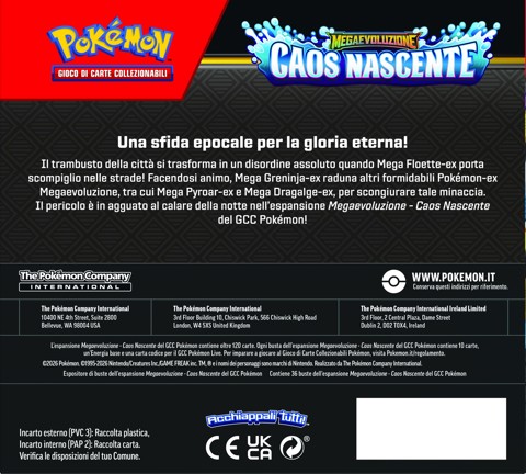 Pokémon PK10407-I Megaevoluzione Caos Nascente Busta 10 Carte