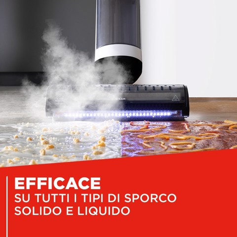 Polti RollySteam WD30C, lavapavimenti senza filo, che aspira, lava e igienizza con il vapore, senza detersivi