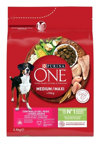 Purina ONE 12370117 Cibo secco Riso e Tacchino per cane Adulto Sterilizzato 2,5 kg