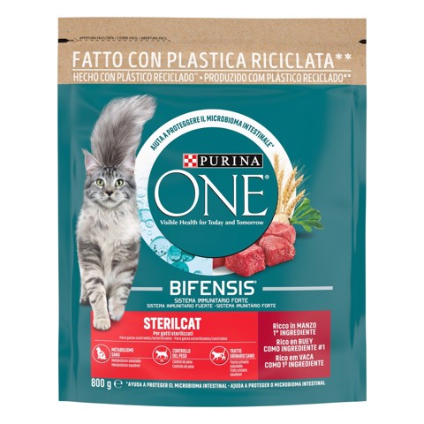 Purina ONE 12510679 Bifensis cibo secco per gatto sterilizzato Manzo 800 g