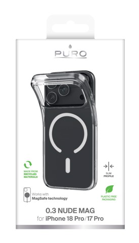 PURO 03 Nude Mag custodia per cellulare 16 cm (6.3") Cover Trasparente, Bianco