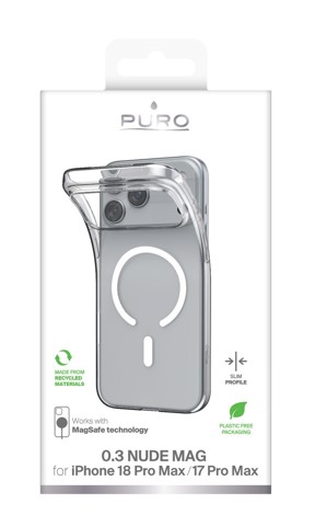 PURO 0.3 Nude Mag custodia per cellulare 17,5 cm (6.9") Cover Trasparente, Bianco