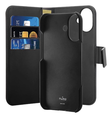 PURO Custodia Wallet Detachable 2 In 1 Per iPhone 16 Plus
