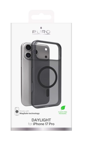 PURO Daylight custodia per cellulare 16 cm (6.3") Cover Nero, Translucent