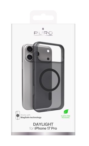 PURO Daylight custodia per cellulare 16 cm (6.3") Cover Nero, Translucent