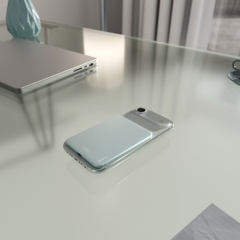PURO Lite Slim Power Mag Polimeri di litio (LiPo) 3000 mAh Carica wireless Blu