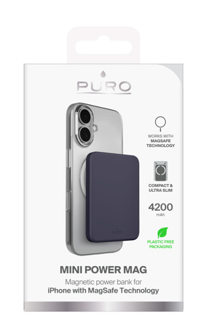 PURO Mini Power Mag Polimeri di litio (LiPo) 4200 mAh Carica wireless Blu scuro