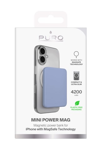 PURO Mini Power Mag Polimeri di litio (LiPo) 4200 mAh Carica wireless Blu