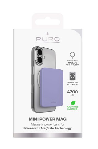 PURO Mini Power Mag Polimeri di litio (LiPo) 4200 mAh Carica wireless Lavanda