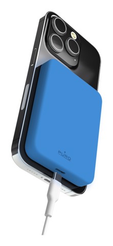 PURO Power Bank compatibile MagSafe “Mini Power Mag” per iPhone blu
