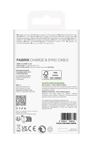 PURO PUCAC10WFABK415MTBL cavo USB USB 2.0 1,5 m USB A USB C Blu