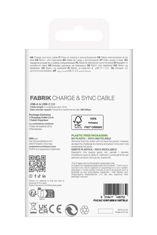 PURO PUCAC10WFABK415MTBLK cavo USB USB 2.0 1,5 m USB A USB C Nero