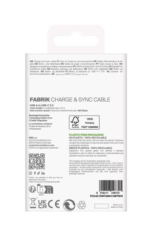 PURO PUCAC10WFABK415MTWHI cavo USB USB 2.0 1,5 m USB A USB C Bianco