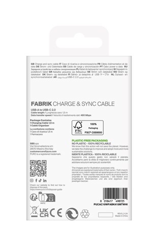 PURO PUCAC10WFABK415MTWHI cavo USB USB 2.0 1,5 m USB A USB C Bianco