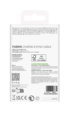 PURO PUCCC100WFABK4WHI cavo USB 1 m USB C Bianco