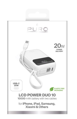 PURO PUFCBB10C2CHDWHI batteria portatile Polimeri di litio (LiPo) 10000 mAh Bianco