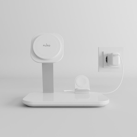 PURO PUFCCSQIMAG3AWWHI Caricabatterie per dispositivi mobili Universale Bianco USB Carica wireless Interno