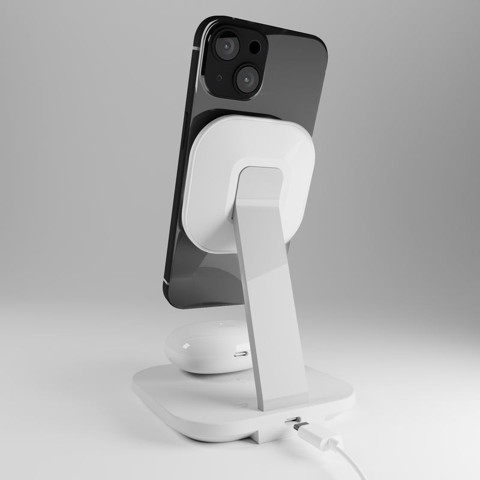 PURO PUFCCSQIMAG4WHI Caricabatterie per dispositivi mobili Cuffie, Smartphone Bianco USB Carica wireless Interno