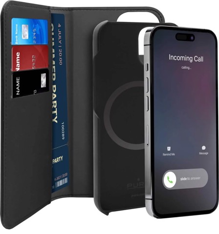 PURO PUIPC1461BKMAG1BLK custodia per cellulare 15,5 cm (6.1") Custodia a borsellino Nero