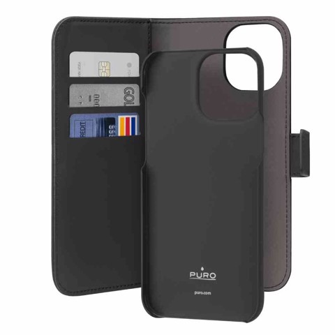 PURO PUIPC15P67BOOKC3BLK custodia per cellulare 17 cm (6.7") Custodia a borsellino Nero