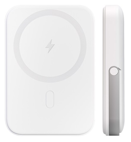 PURO Stand Power Mag Polimeri di litio (LiPo) 5000 mAh Carica wireless Argento, Bianco