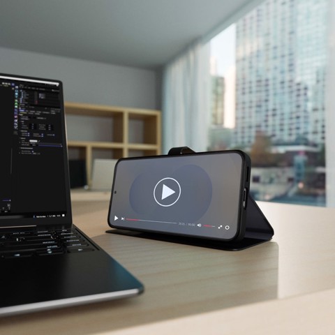 PURO Wallet Stand custodia per cellulare 17 cm (6.7") Custodia a borsellino Nero