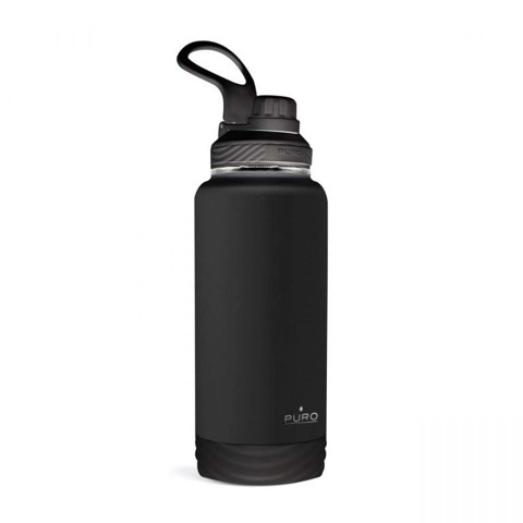 PURO WB900OUTDOORDW1BLK borraccia Uso quotidiano, Trekking, Sport 960 ml Silicone, Acciaio inossidabile Nero